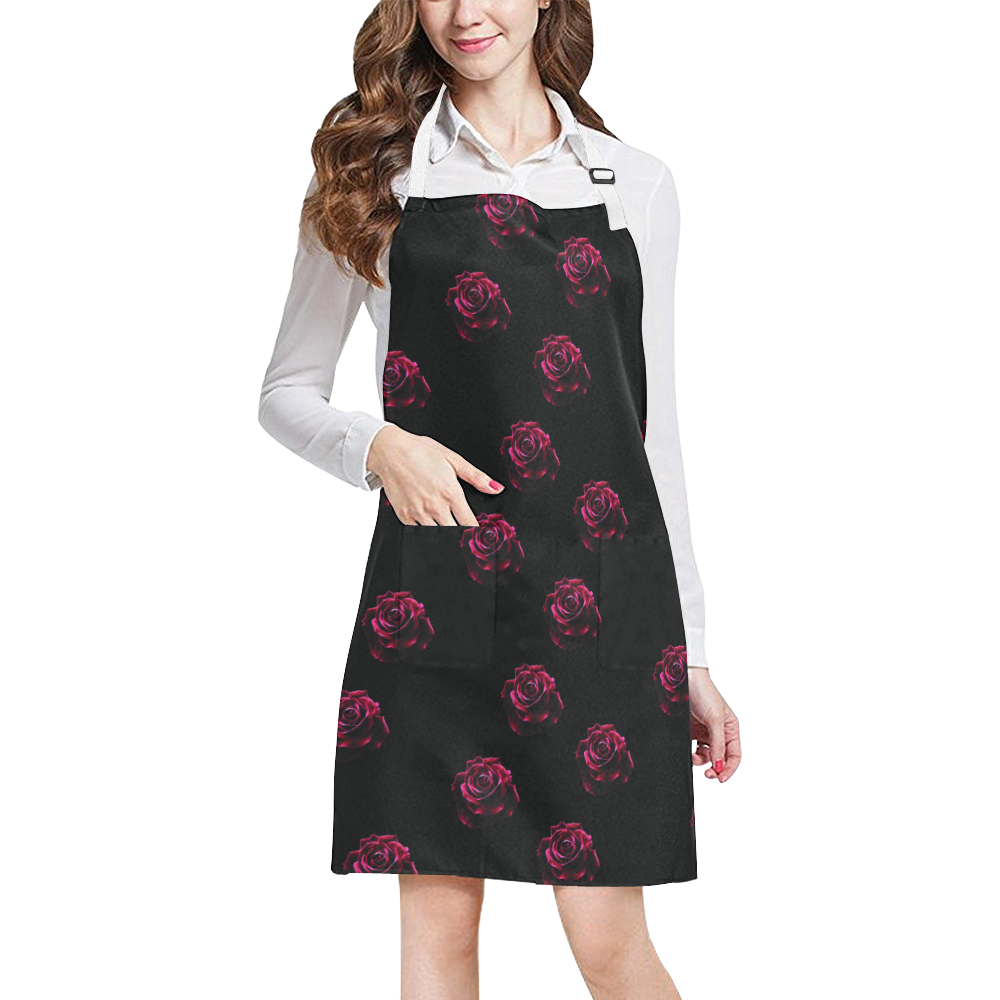 Red Red Rose (small print) Apron - Adjustable
