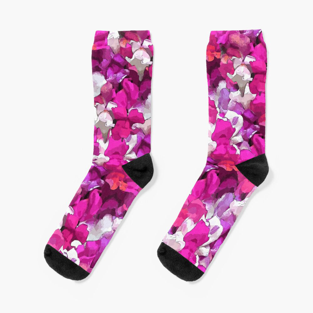Snappy Snapdragons Pink - Socks