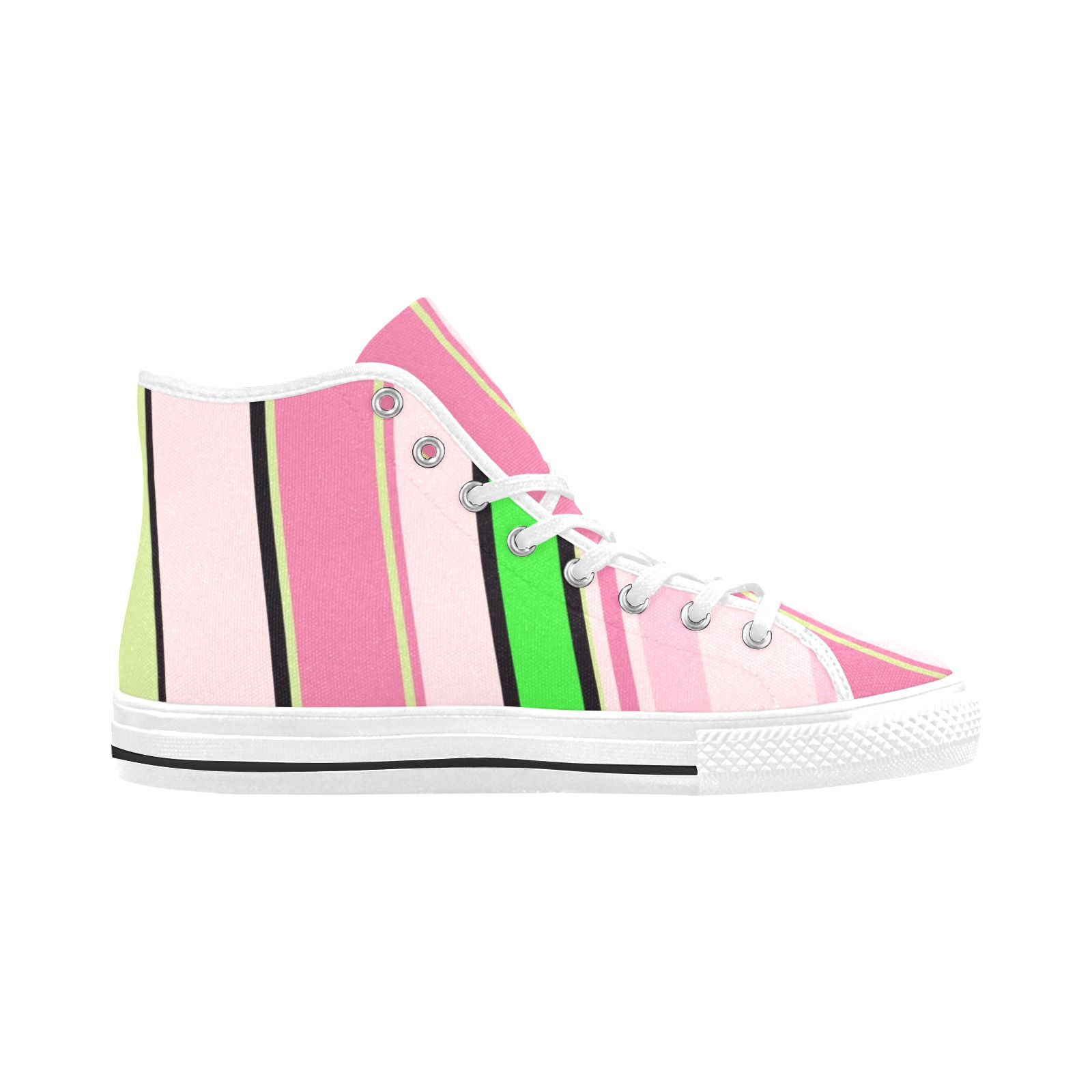 Candy Floss Stripes - Women's High Top Canvas