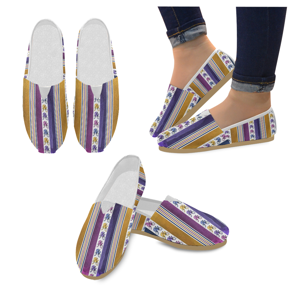 Bearded Iris Stripes - Slip On Canvas Shoes