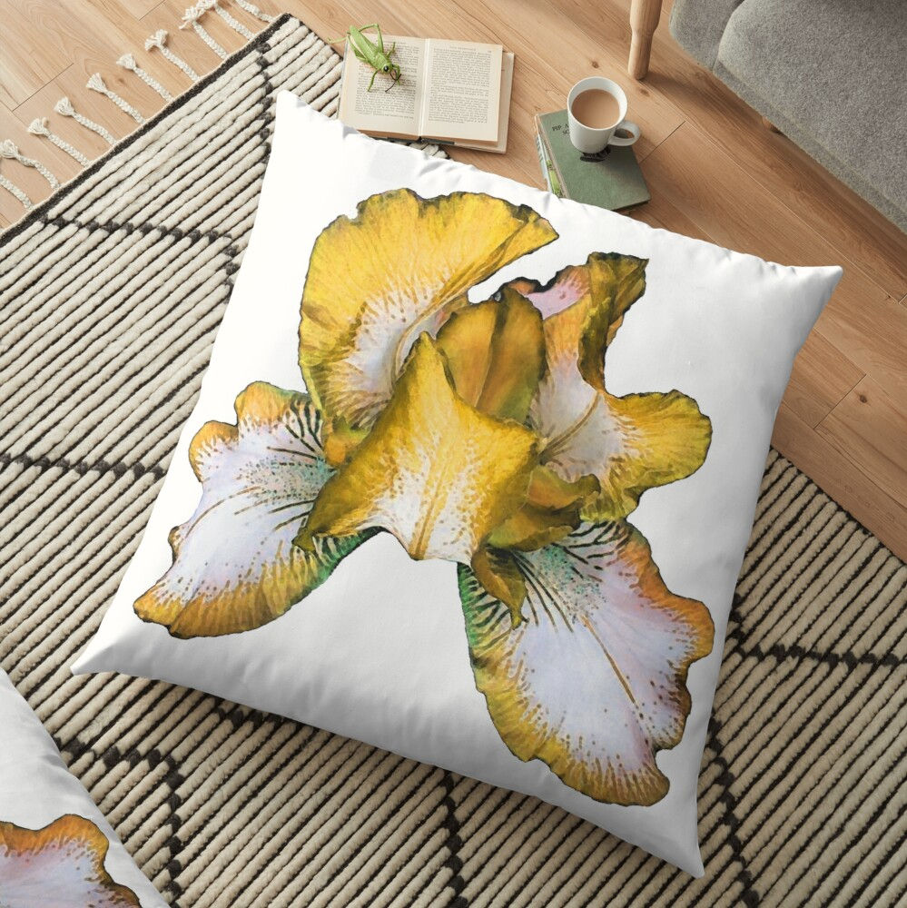 Rainbow Iris - Yellow - Cushion Cover