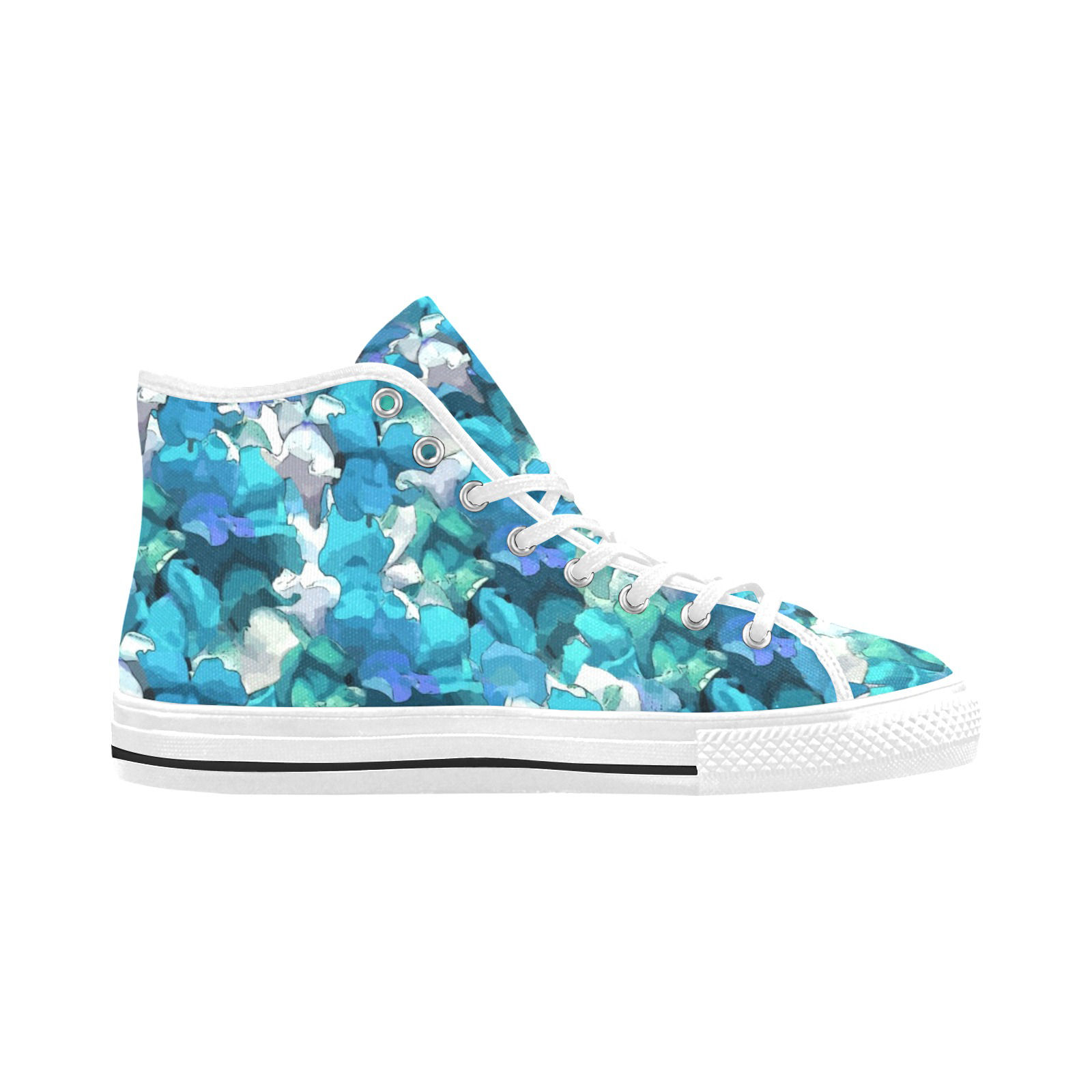 Snappy Blue - Women's High Top Canvas Sneakers