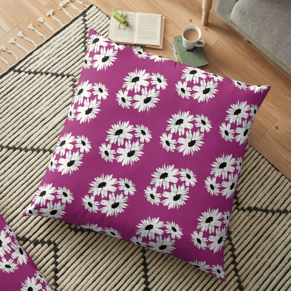 Bunch of Daisies Pink (small print) - Cushion Cover
