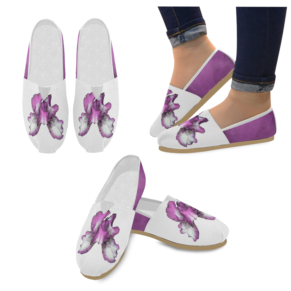 Bearded Iris Pink - Slip On Canvas Shoes