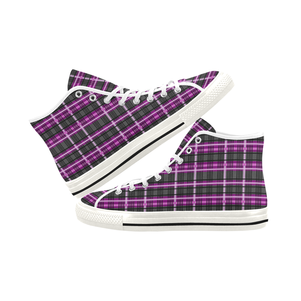 Mrs Rees Tartan - Women's High Top Canvas Sneakers