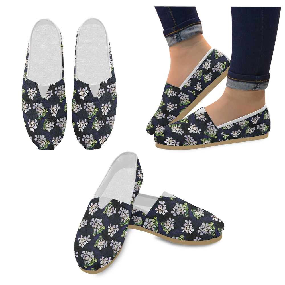Cyclamen Swirl (small print) - Slip On Canvas Shoes