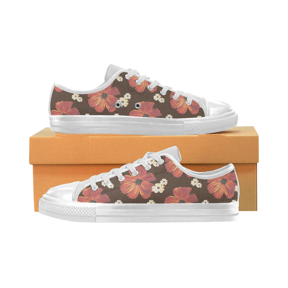 Chocolate Cosmos - Women's Canvas Sneakers