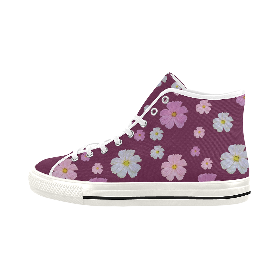 Thumbnail: Cosmos and Wine - Women's High Top Canvas Sneakers
