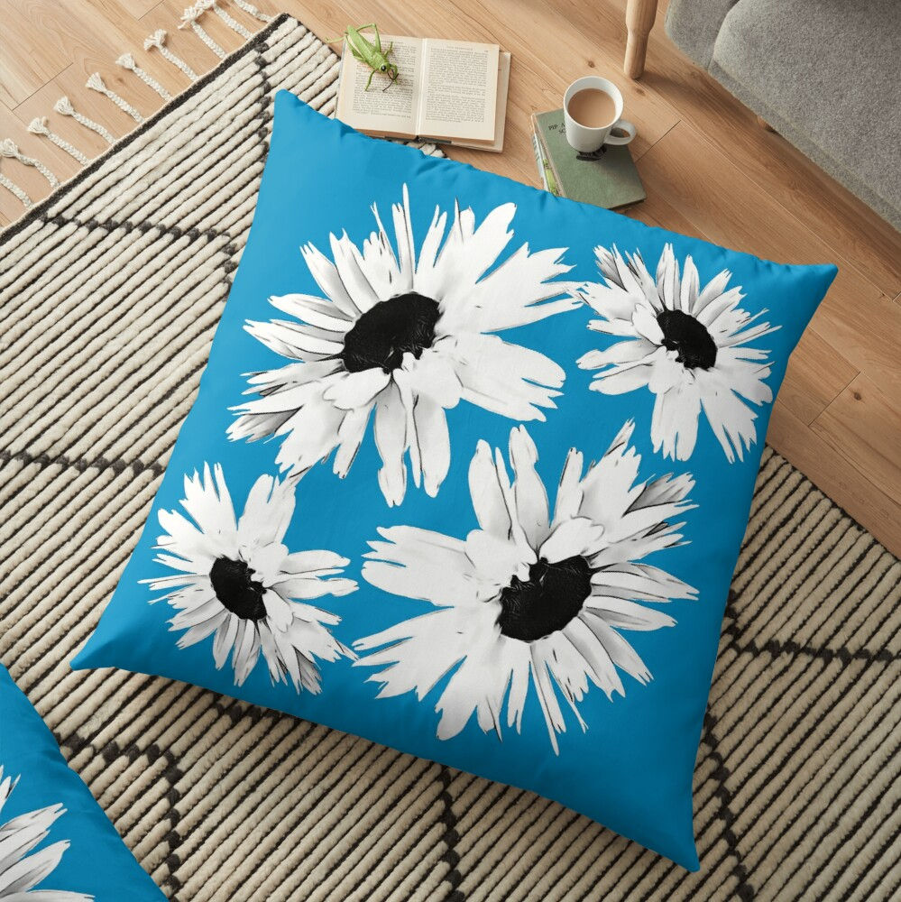 Bunch of Daisies Blue - Cushion Cover