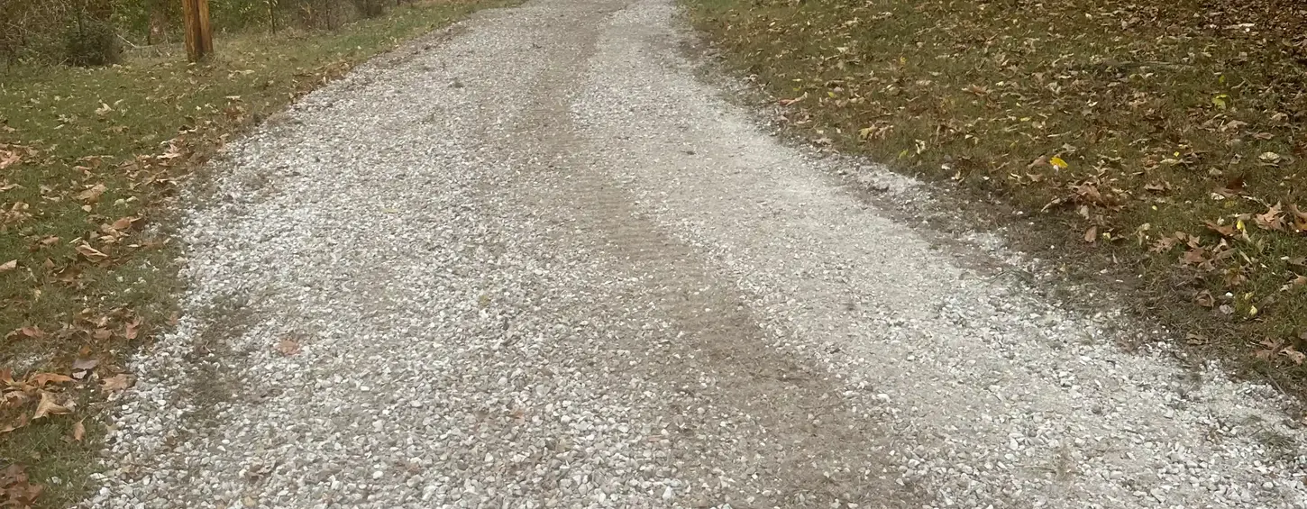 Finished gravel driveway repair near Joplin and Neosho Missouri.