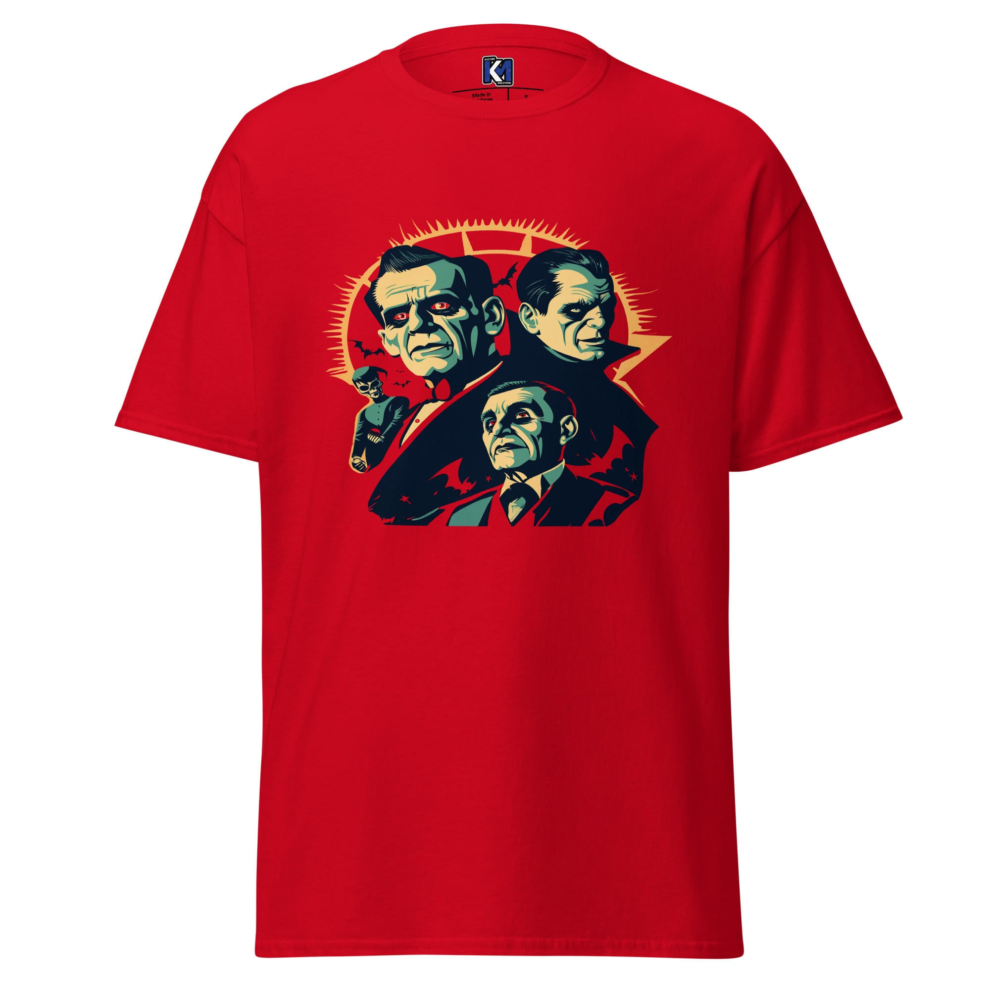 Classic Monsters vintage style graphic tee by K&M Kustom Kreations Red Shirt