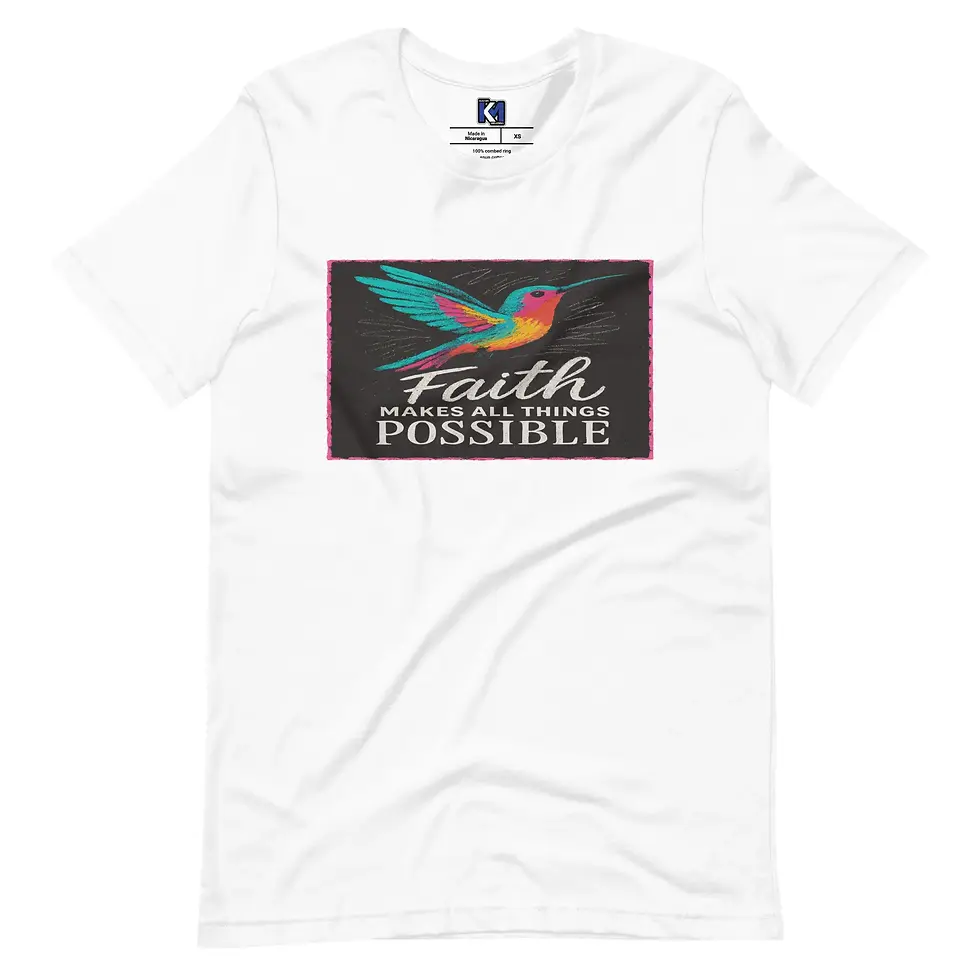Thumbnail: Faith Makes All Things Possible Hummingbird Tee