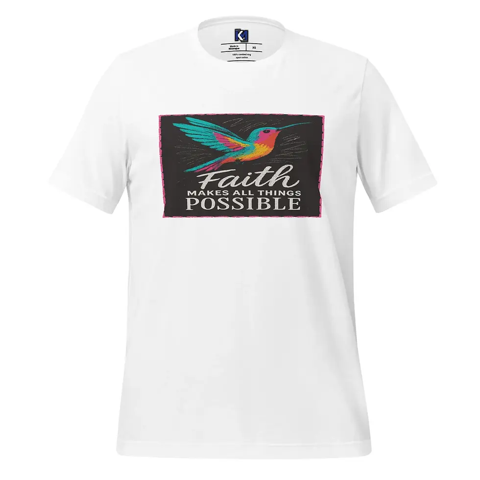 Thumbnail: Faith Makes All Things Possible Hummingbird Tee