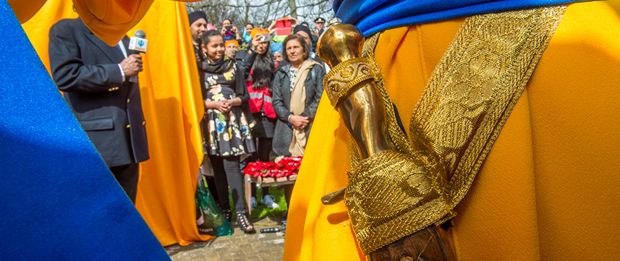 Sikh sword hilt close up