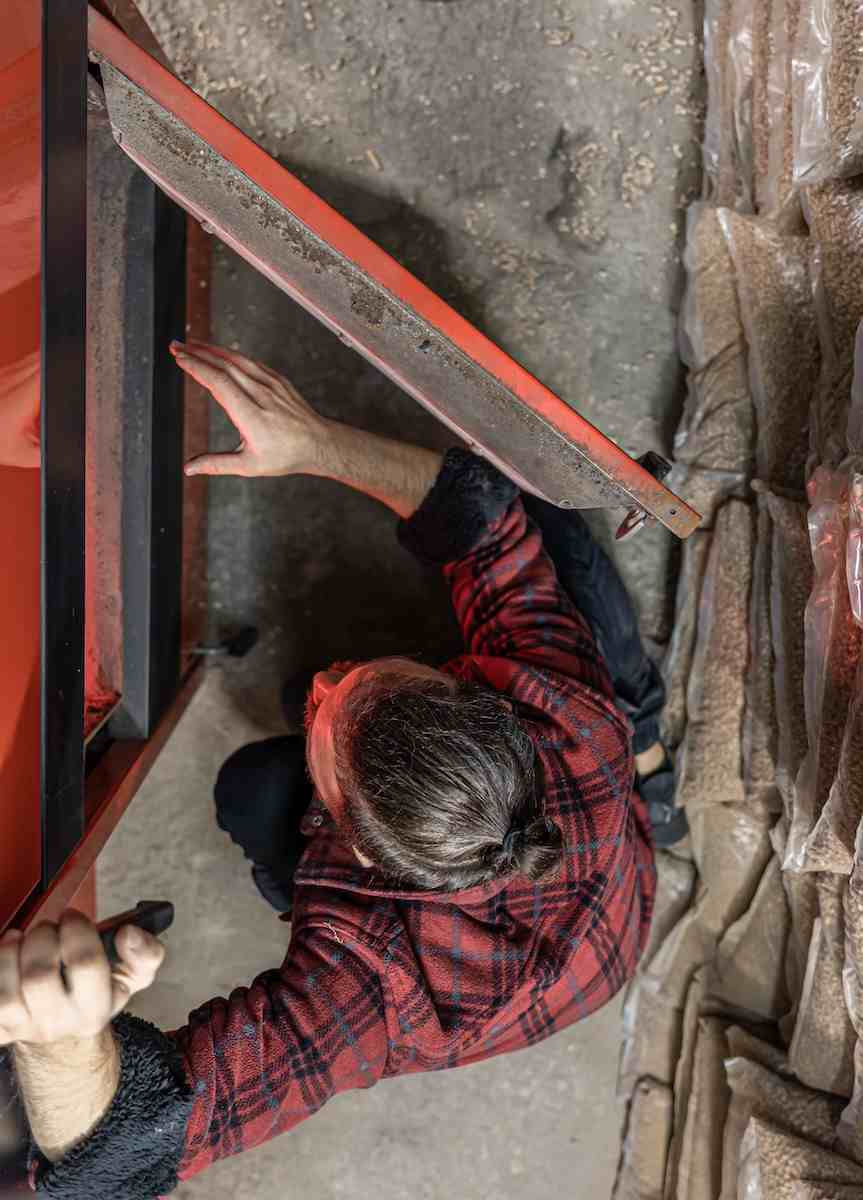 guy working on a heater