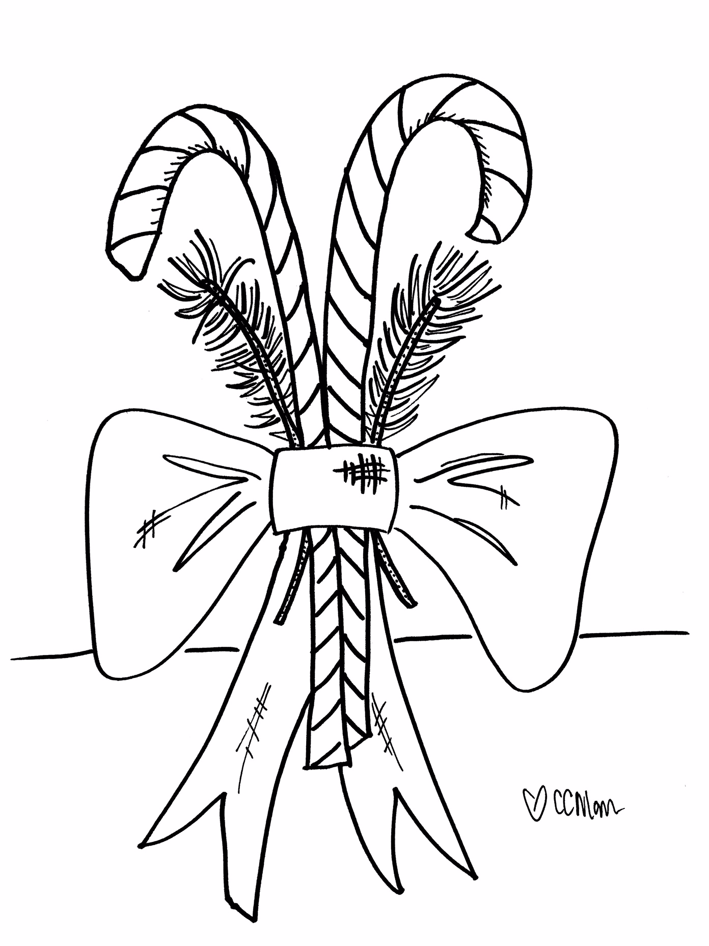 Candy Cane Bow