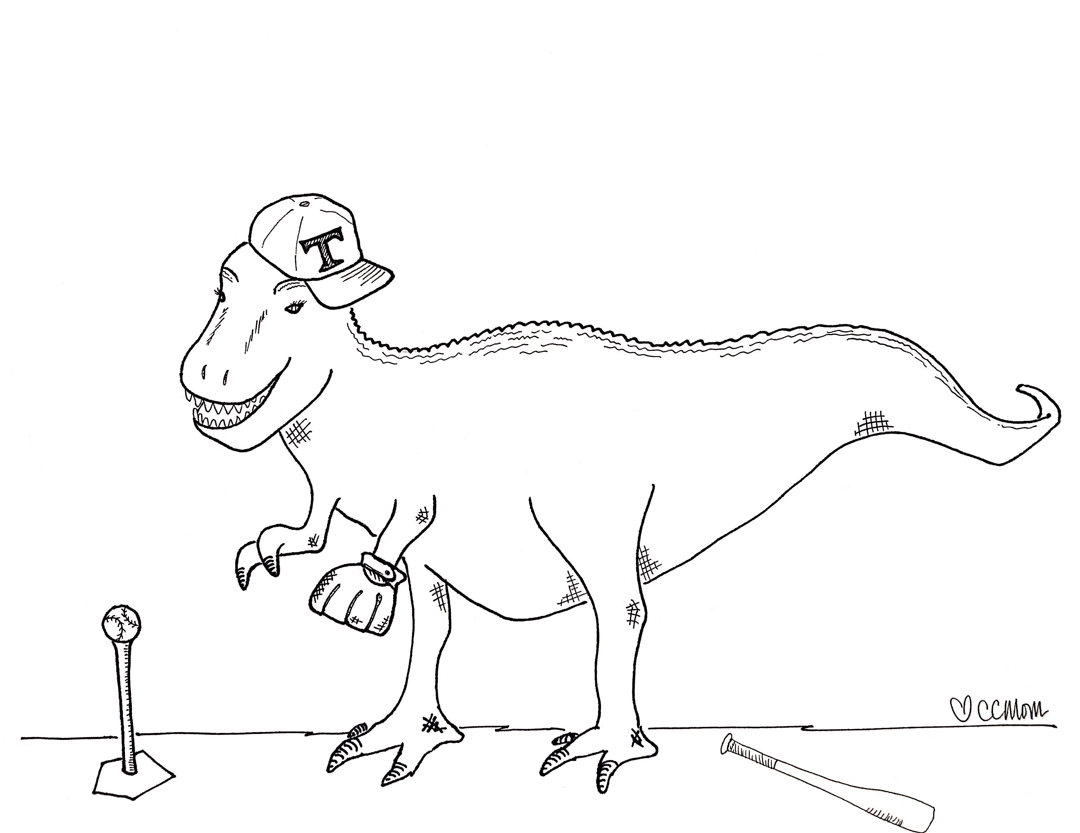 T-Rex Plays T-Ball