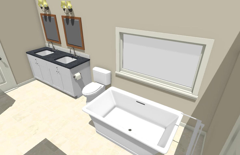Bathroom View With Freestanding Tub