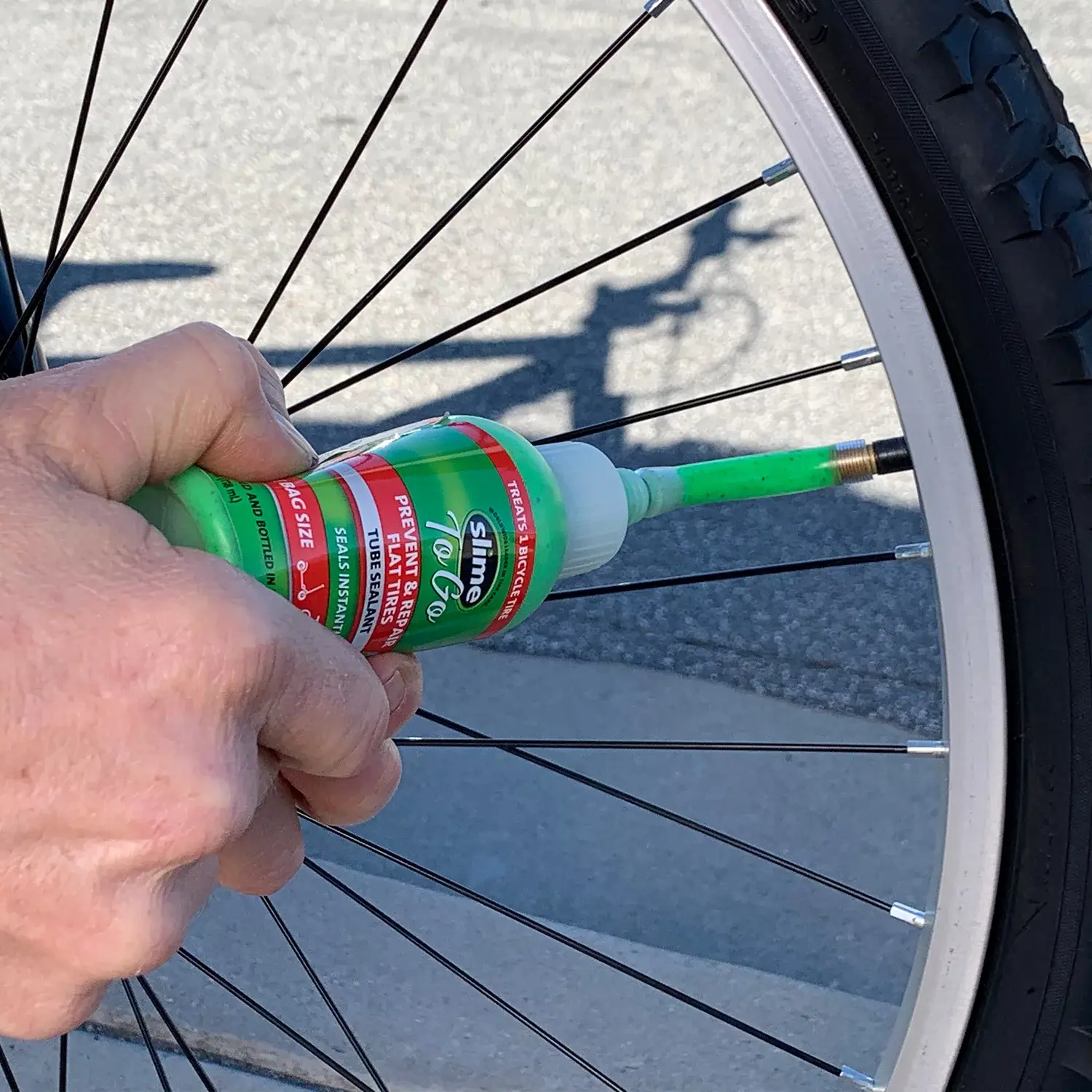 Slime bike tube fix a flat