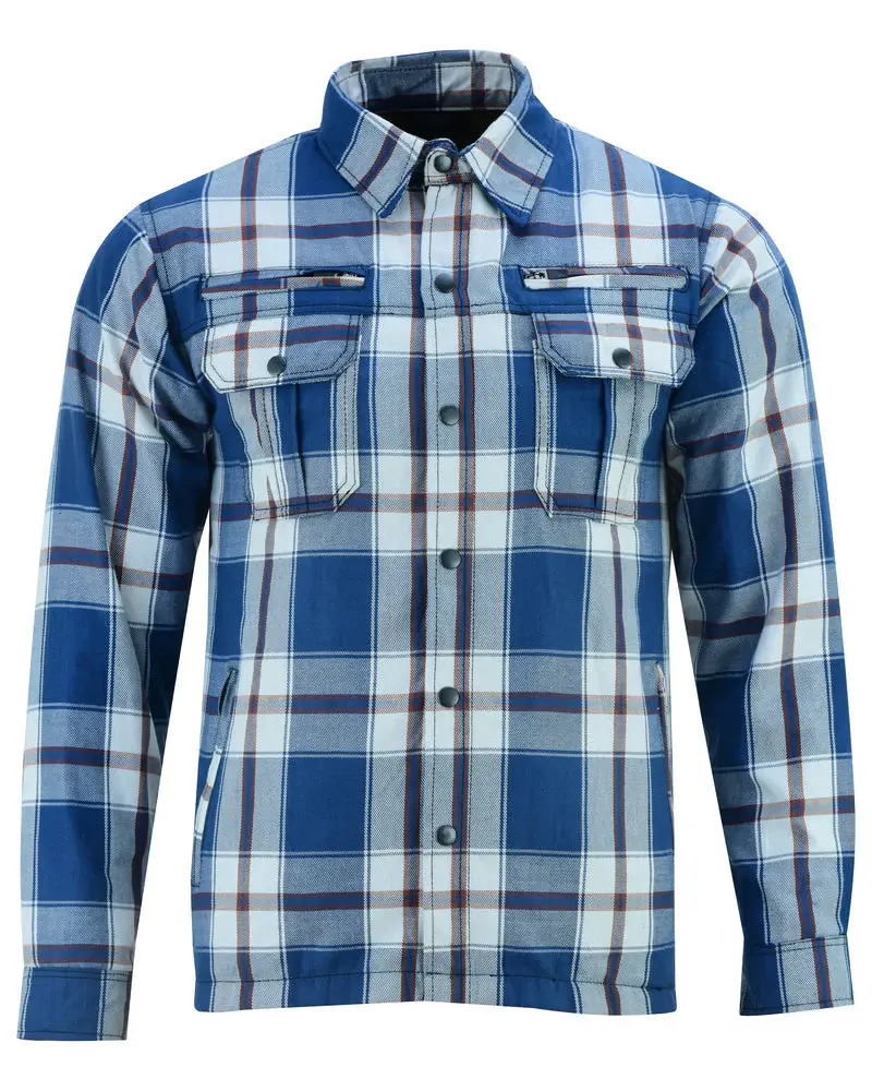 large Armored Men's Motorcycle Flannel Shirts