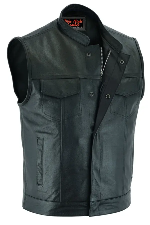 8XL Leather concealment motorcycle vest