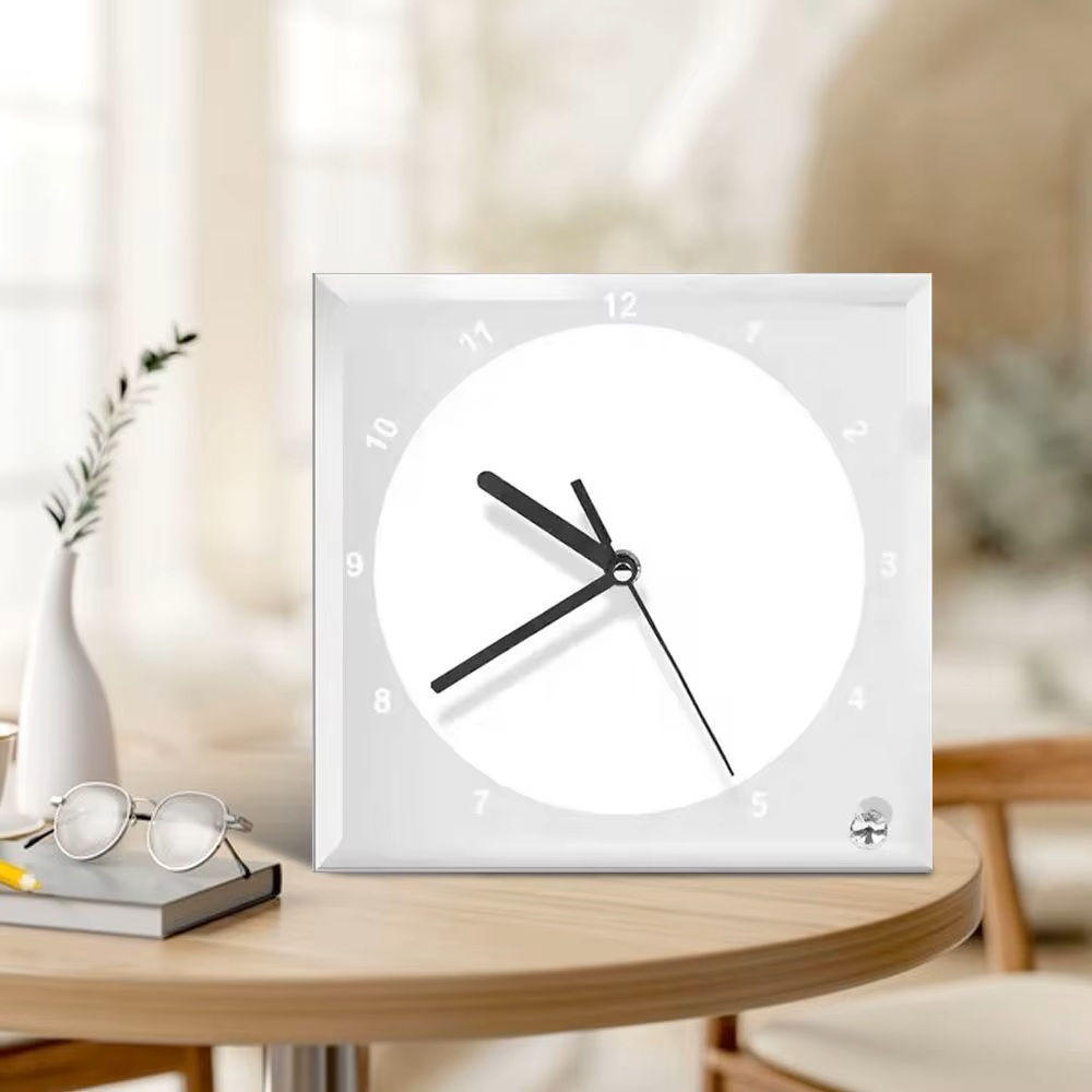 Mirrored 8 inch Glass Clock