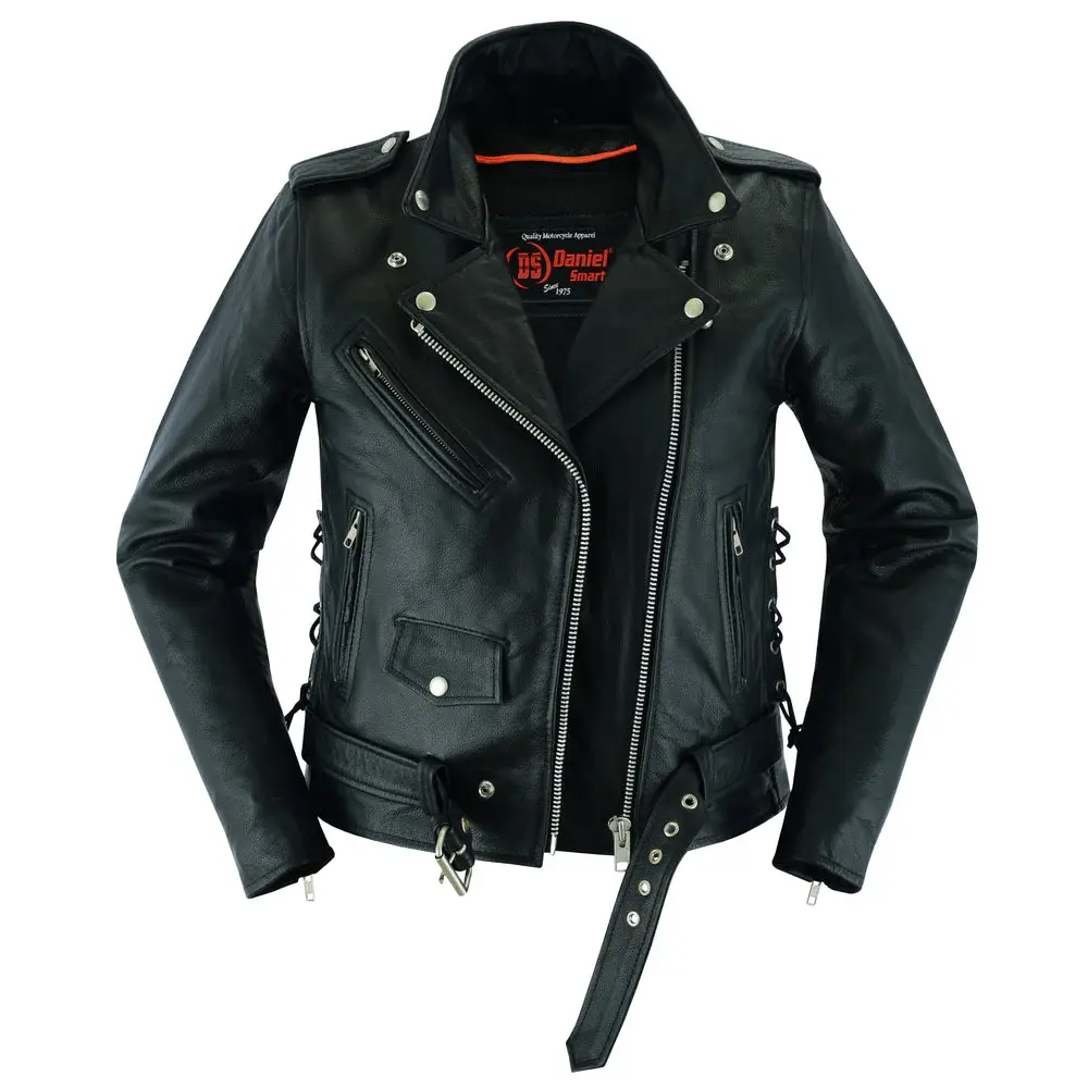 2XL Women's Classic Side Lace Police Style M/C Jacket
