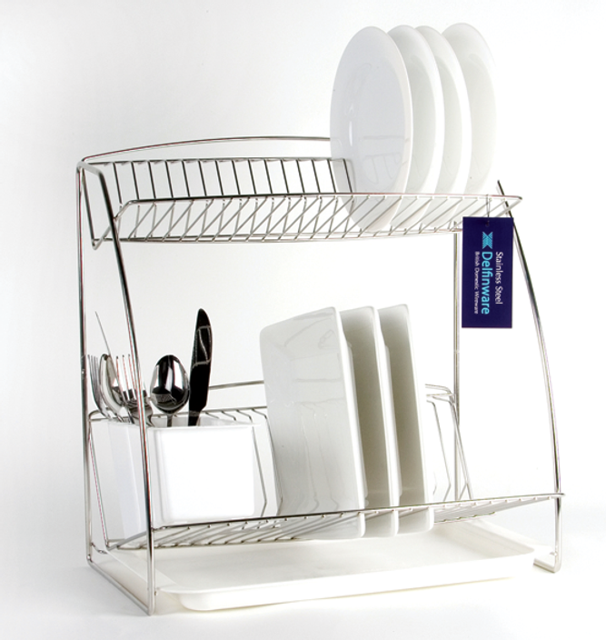 Two Tier Stainless Steel Dish Drainer DelfinwareDirect