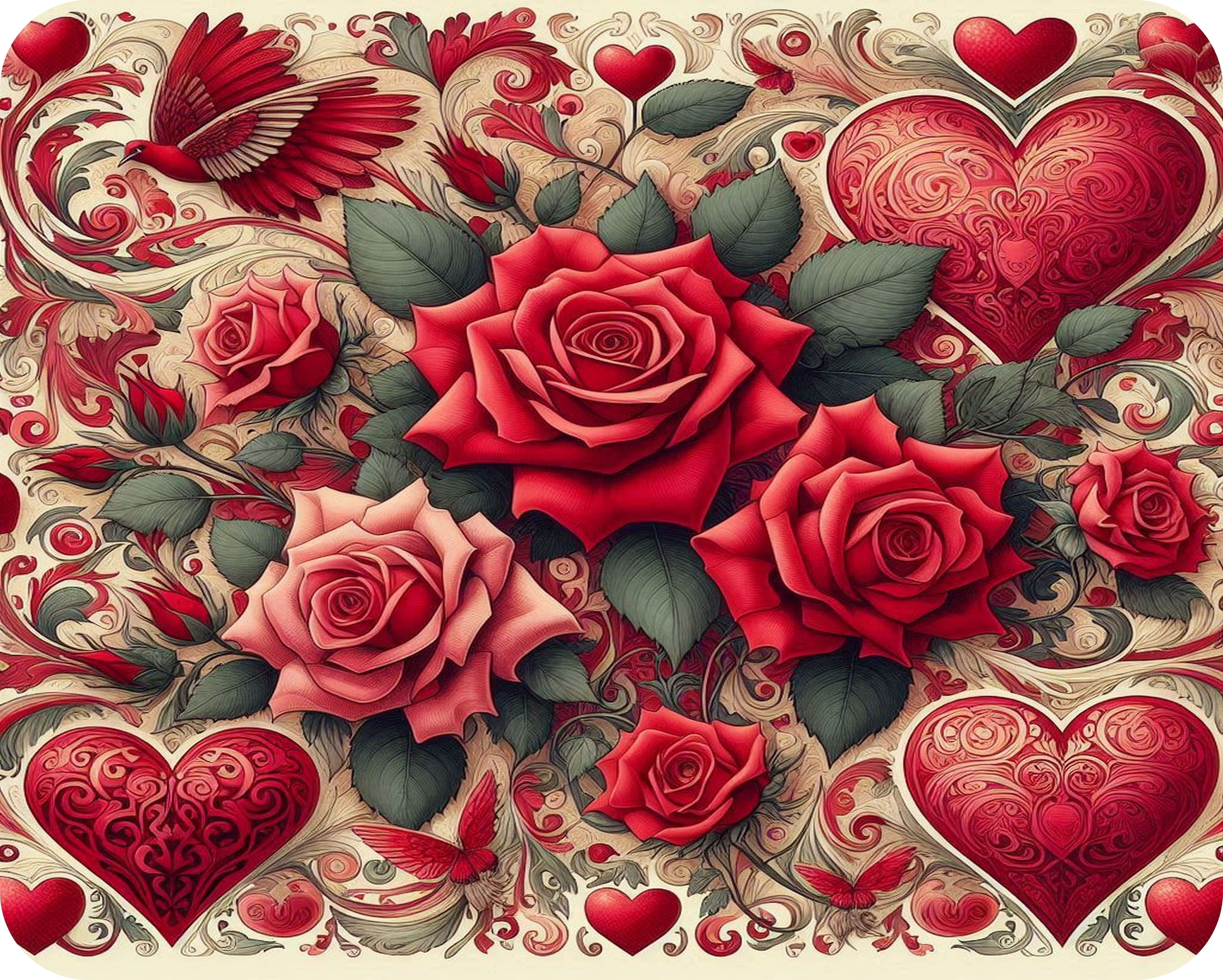 Red Roses Glass Worktop Saver