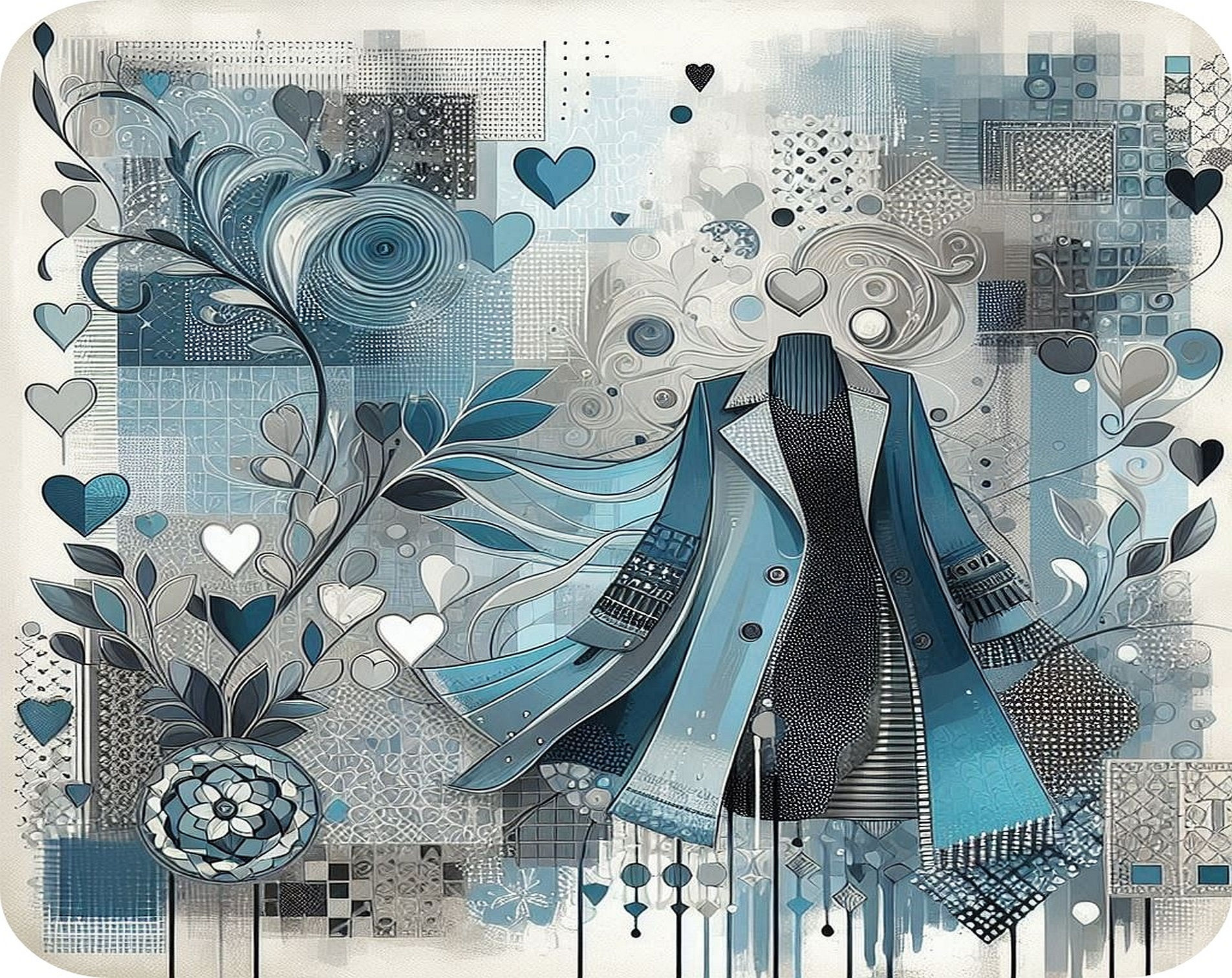 Blue Grey Chic (3) Glass Worktop Saver