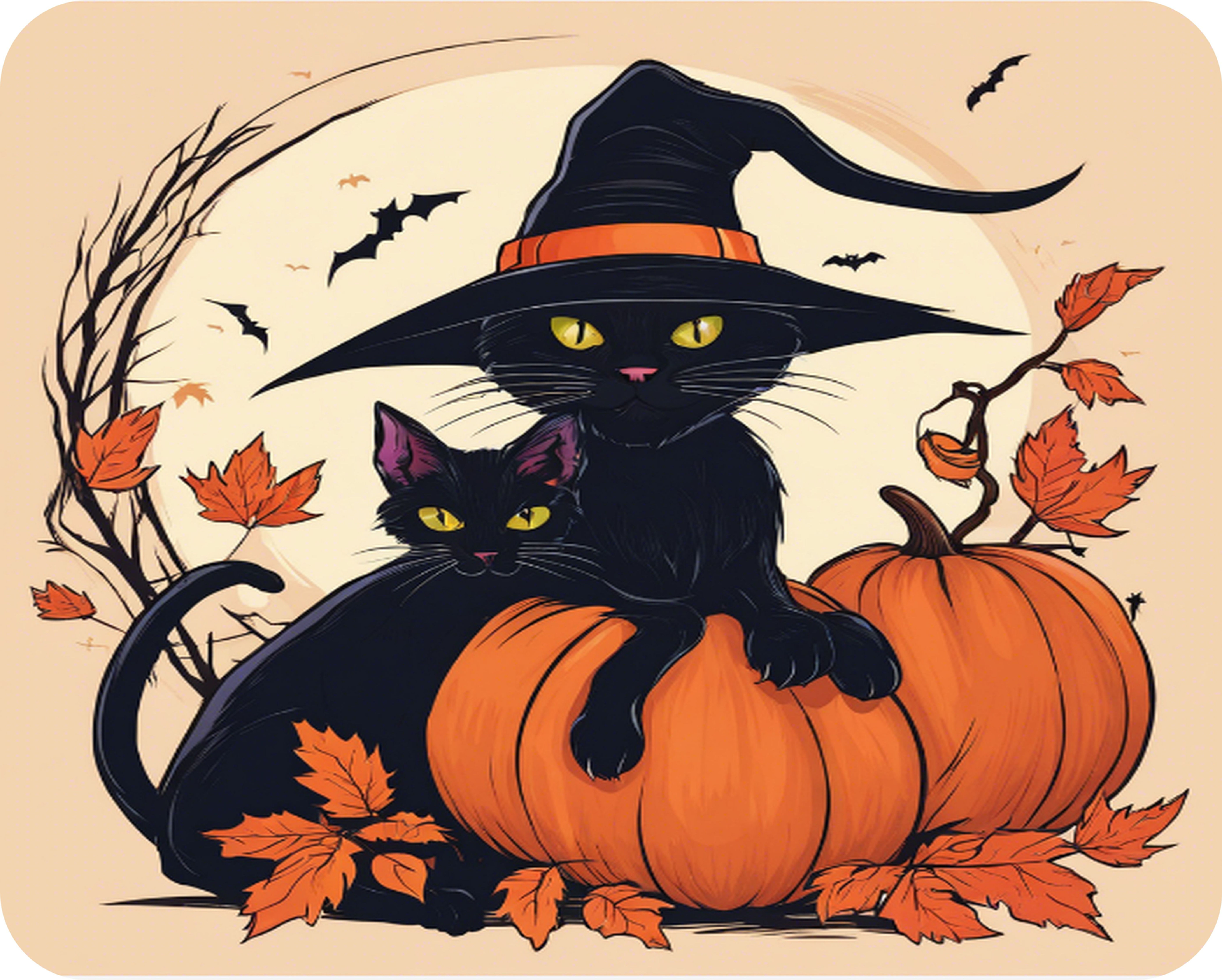 Halloween Cats Glass Worktop Saver