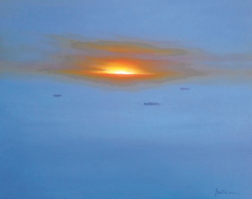 瀬戸に昇る朝陽 　F30号