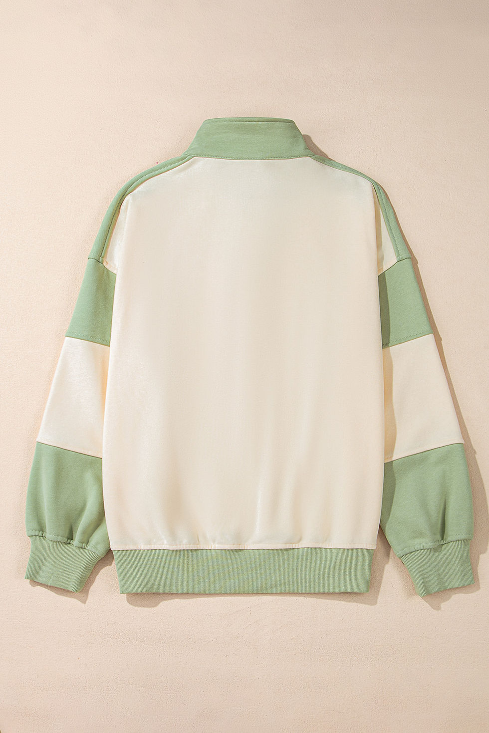 Thumbnail: Green Colorblock Button Sweatshirt