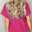 Thumbnail: Pink Textured V-Neck Bubble Hem Top