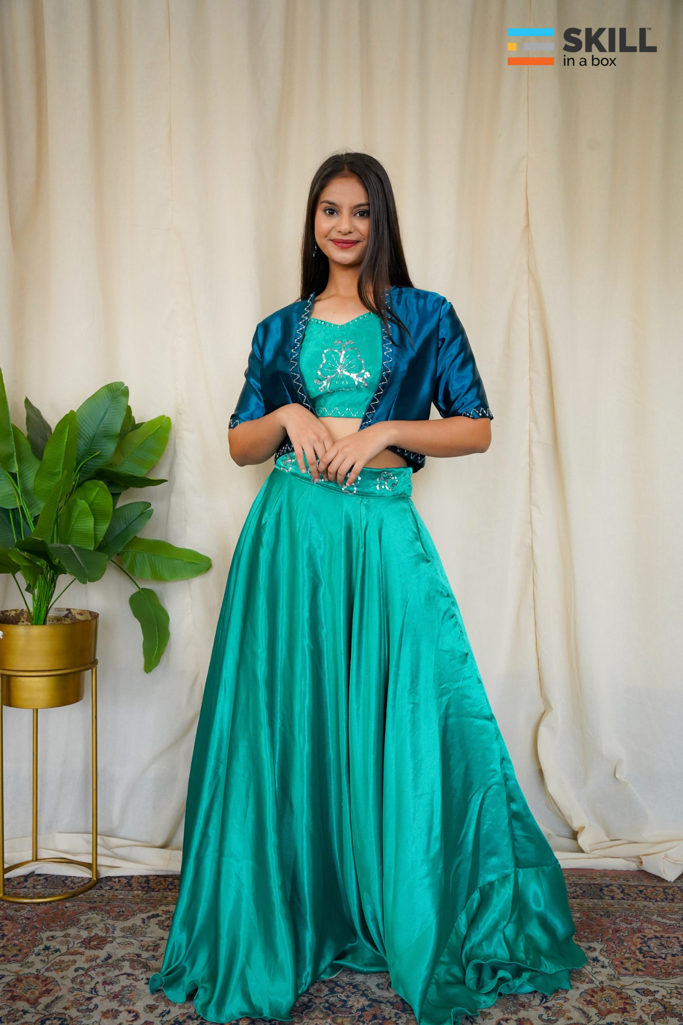 Satin Gown Set
