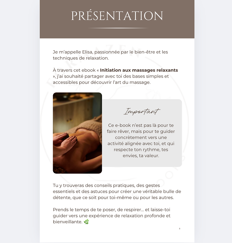 Miniature : Initiation aux massages relaxants