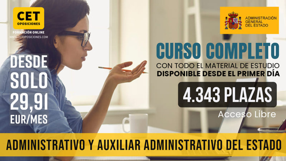 OPOSICIONES DEL ESTADO 2024 Administrativo y Auxiliar Administrativo