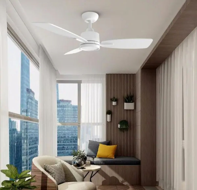 Thumbnail: S3 Series 42 in. LED Light White & Ceiling Fan with Remote, Reversible Quiet DC 
