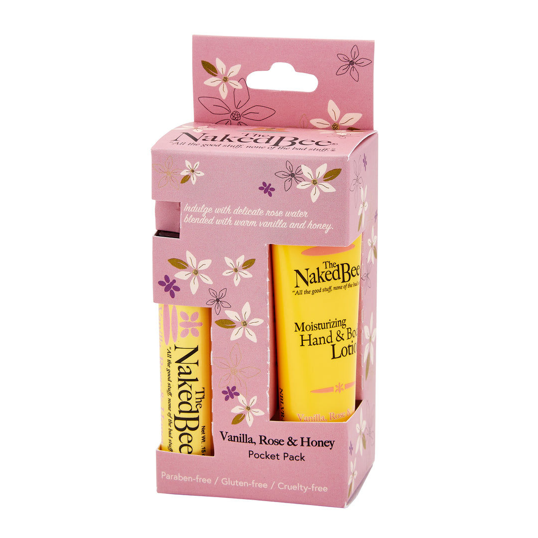 The Naked Bee - Vanilla, Rose, and Honey Pocket Pack