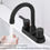 Thumbnail: Modern Centerset 2-Handles Bathroom Sink Faucet RV in Matt Black