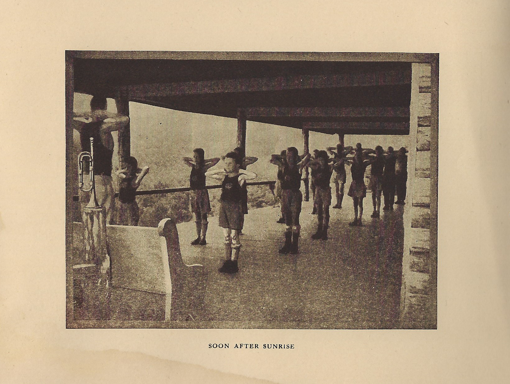 Campers at Morning Exercises