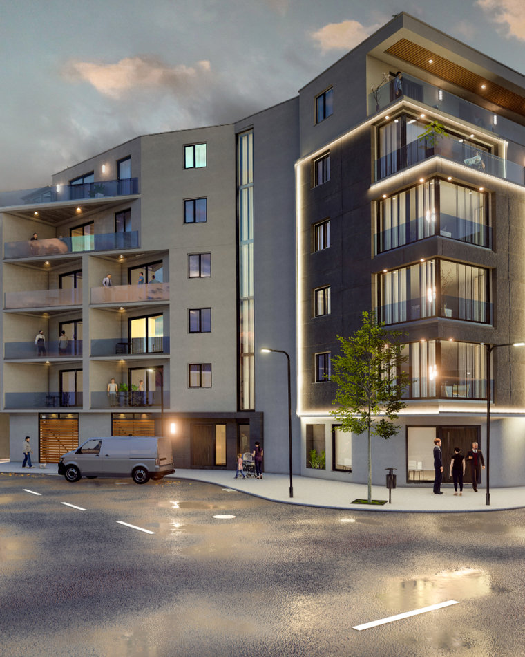 Visualisierung des Neubauprojekts Leben am Flößerpark, Waterloostraße Augsburg