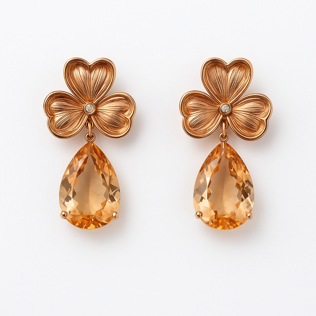 Brinco Semijóia Rosé Com Pedra