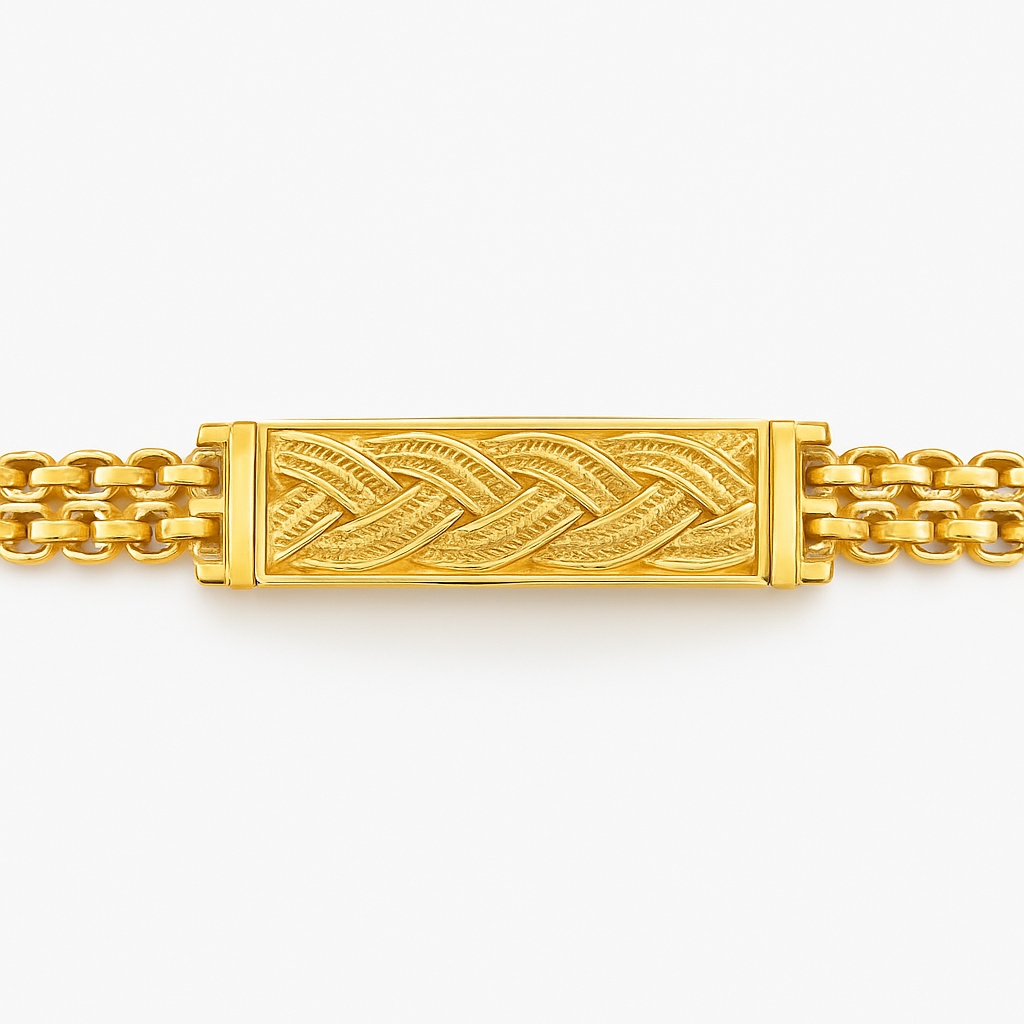 Pulseira Semijóia Trançada Dourada