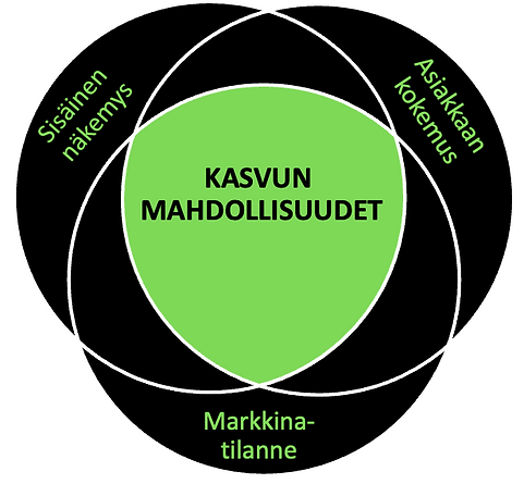 Kolme peruspilaria kasvulle: Sisäinen näkemys Asiakkaan kokemus Markkinatilanne