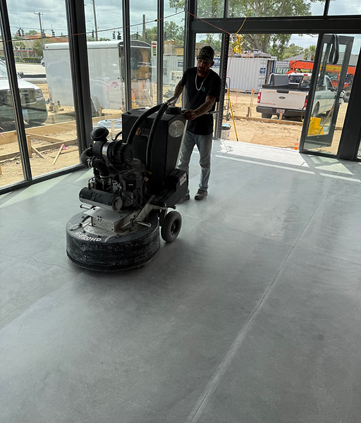 Commercial polished concrete floor installation by Surface and Concrete Design Solutions in Central Florida