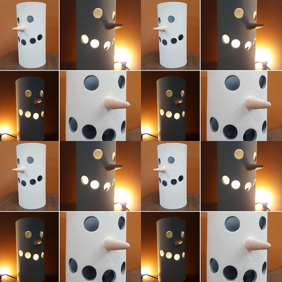 Snowman Luminary (pottery) $35