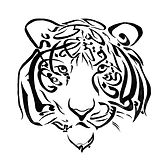 Image of a tiger expressed in calligraphy