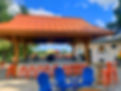 outdoor bar with barstools