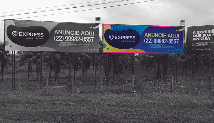 Mídia Urbana com Outdoors 9x3 metros na Rodovia BR 101, km 10, Sentido Campos/Vitória